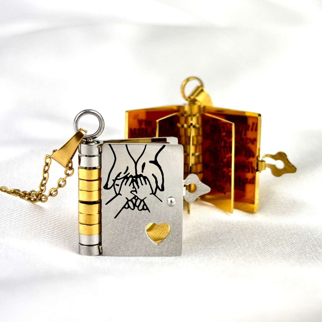 My Little Star Book Necklace for Daughter, Birthday Day Gift Return to School Jewelry of Love