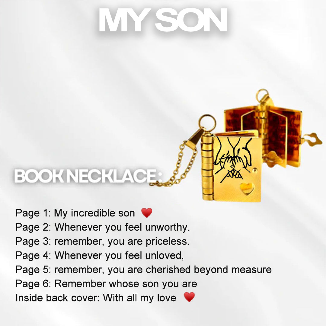 My Little Star Book Necklace for Daughter, Birthday Day Gift Return to School Jewelry of Love
