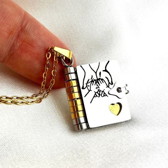 My Little Star Book Necklace for Daughter, Birthday Day Gift Return to School Jewelry of Love