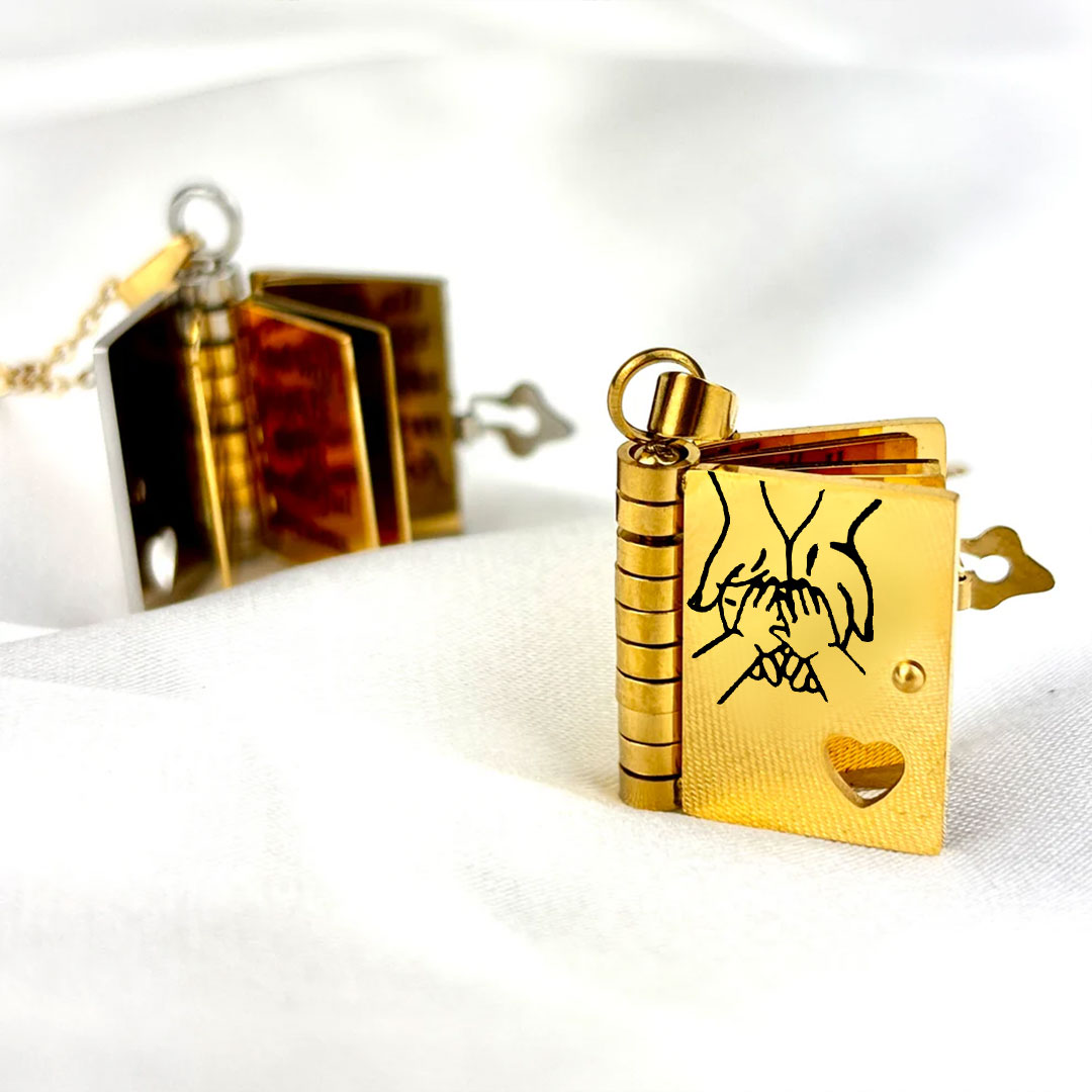 My Little Star Book Necklace for Daughter, Birthday Day Gift Return to School Jewelry of Love