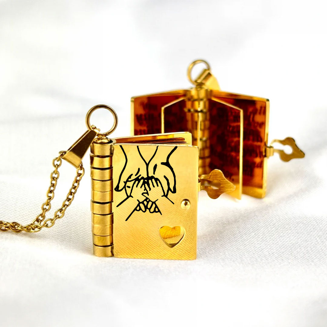 My Little Star Book Necklace for Daughter, Birthday Day Gift Return to School Jewelry of Love