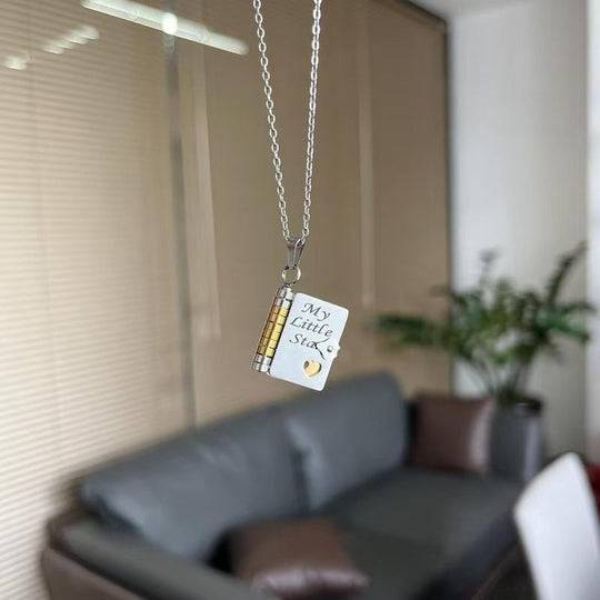 My Little Star Book Necklace for Daughter, Birthday Day Gift Return to School Jewelry of Love