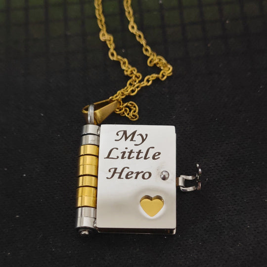 My Little Star Book Necklace for Daughter, Birthday Day Gift Return to School Jewelry of Love