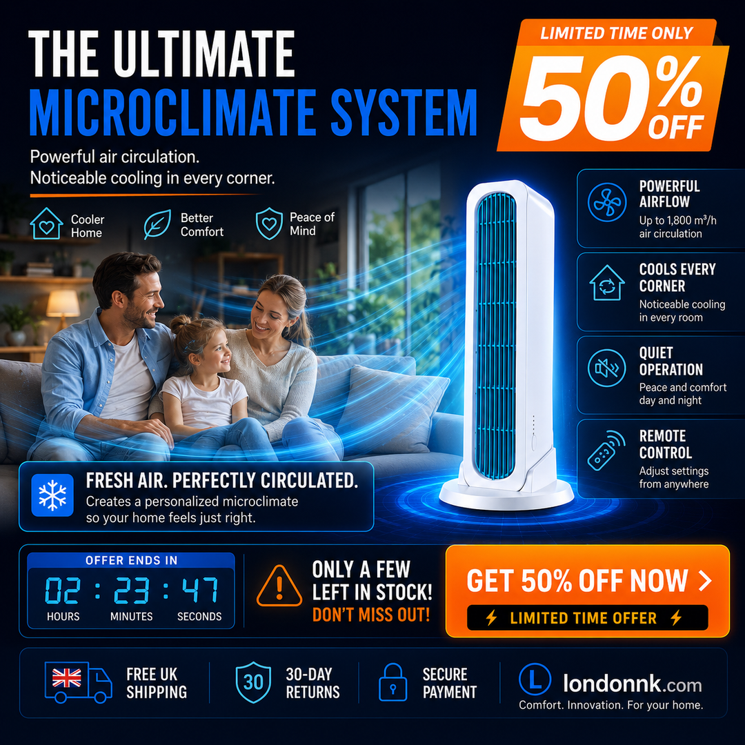 ❄️【Cool the Entire Room in 90 Seconds】Tower Fan—an air conditioner that can be used in both upright and horizontal positions