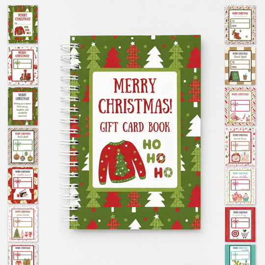 🎅Christmas Gift Card Booklet 👍DIY Spiral-Bound Christmas Gift Card Holder Book