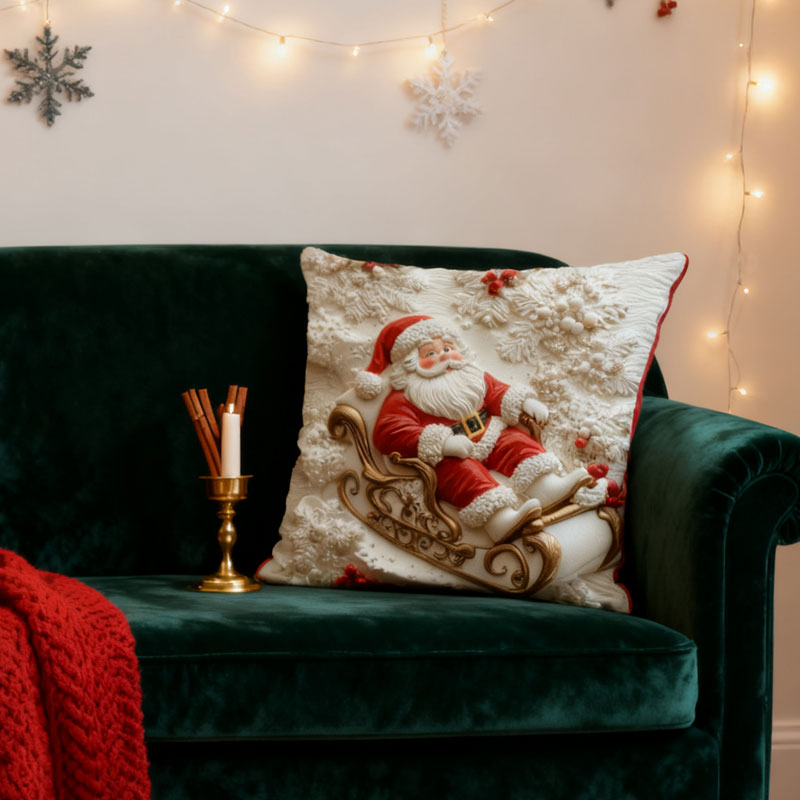 🎅Vánoční výprodej 50% SLEVA!!🎄PRODÁNO 70 000+! 🎁✨Vánoční povlak na polštář vytištěný 3D tiskem💕