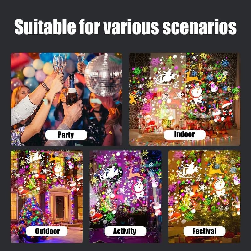 🎄LED vánoční projekční lampa