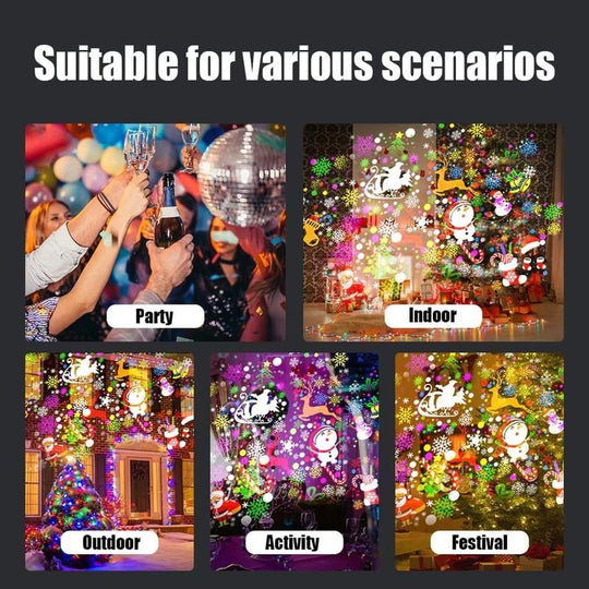 🎄LED vánoční projekční lampa