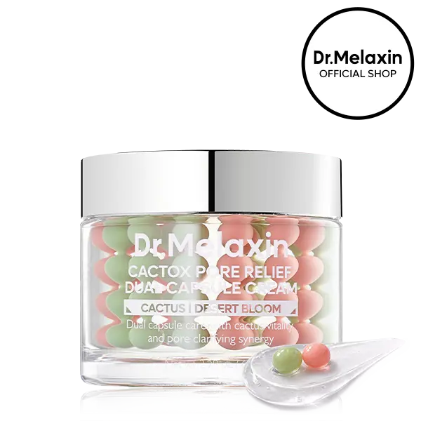 [Dr.Melaxin Official] CACTOX PORE DUAL CAPSULE CREAM with Cactus Cooling Reduce Puffiness & Pore Tightening for Visible Pore Care Skin Repair
