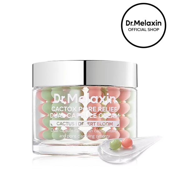 [Dr.Melaxin Official] CACTOX PORE DUAL CAPSULE CREAM with Cactus Cooling Reduce Puffiness & Pore Tightening for Visible Pore Care Skin Repair