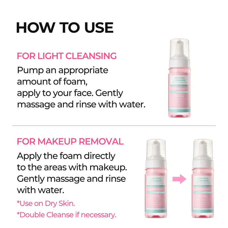 [Dr.Melaxin Official] Melting Cleanse Hypoallergenic Makeup remover with Quick Bubble, Deep Pore Cleansing for all skin type, 150ml