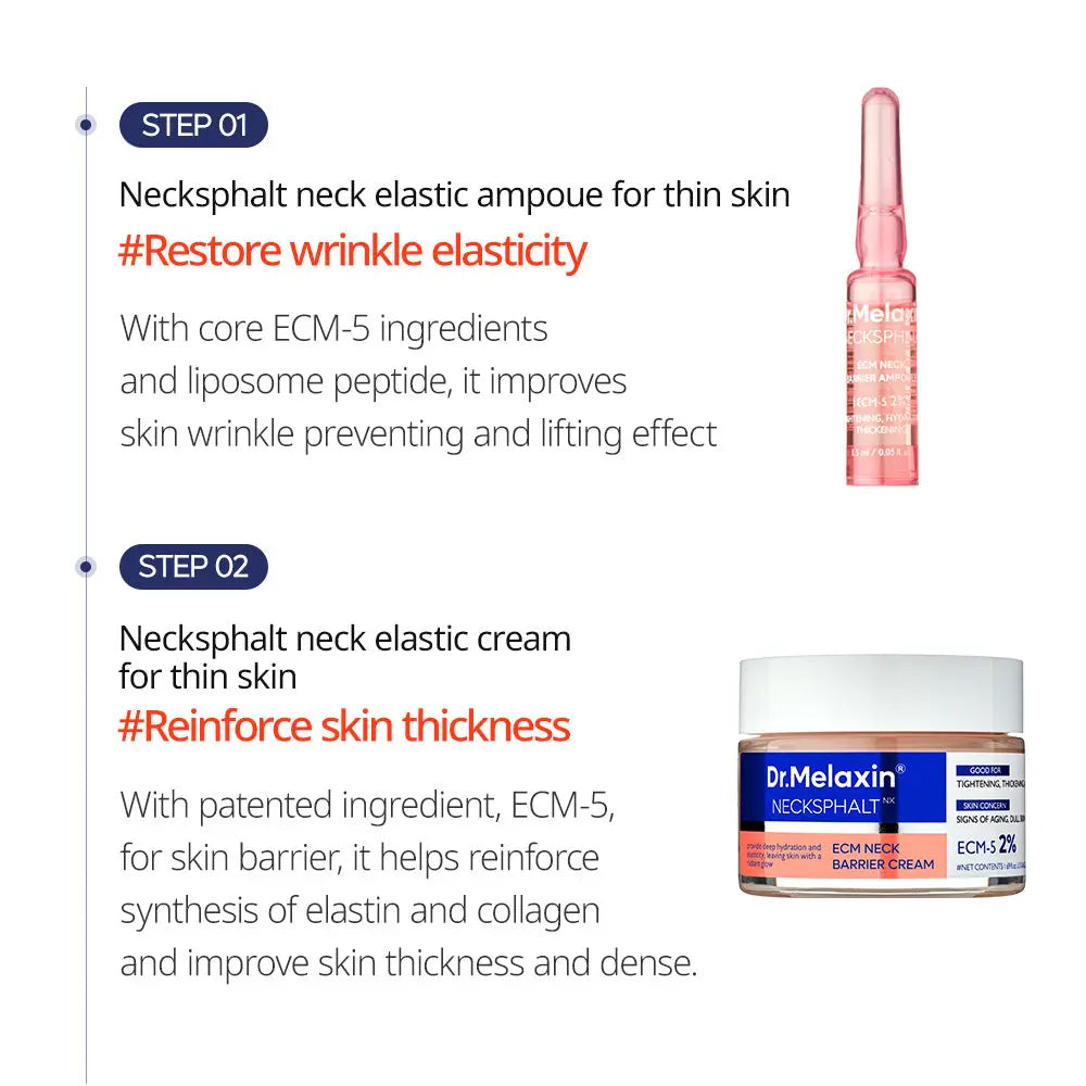 [Dr.Melaxin Official] Necksphalt ECM Neck Barrier Cream | Anti-aging Cream, Firming Wrinkles, Skin Lifting | Korean Cosmetics | 1.7 fl oz (50 ml)