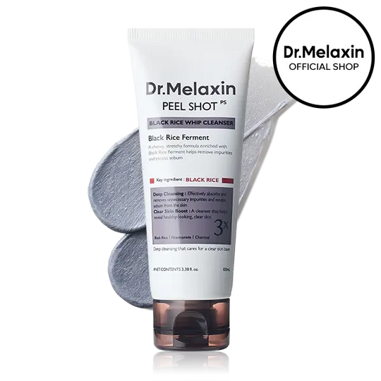 [Dr.melaxin [Offiziell] Peel Shot Black Rice Mochi Whip Cleanser 100ml – entwickelt für Mitesser, verstopfte Poren, überschüssigen Talg und fahle Haut