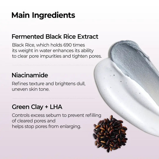 [Dr.melaxin [Offiziell] Peel Shot Black Rice Mochi Whip Cleanser 100ml – entwickelt für Mitesser, verstopfte Poren, überschüssigen Talg und fahle Haut