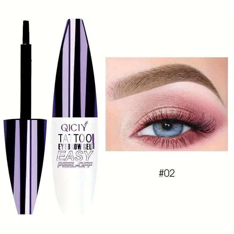Easy Peel-Off Eyebrow Gel-Waterproof &Sweatproof, Long-Lasting Black or Brown TattooTint, Film Forming