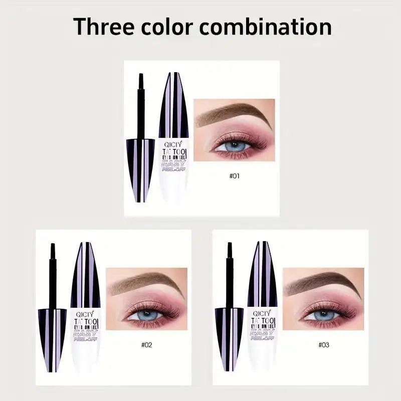 Easy Peel-Off Eyebrow Gel-Waterproof &Sweatproof, Long-Lasting Black or Brown TattooTint, Film Forming