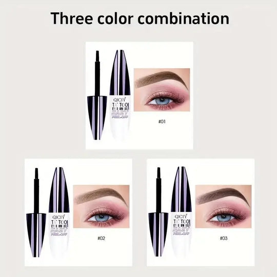 Easy Peel-Off Eyebrow Gel-Waterproof &Sweatproof, Long-Lasting Black or Brown TattooTint, Film Forming