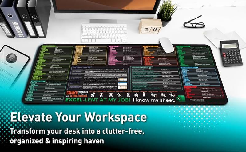 Excel Cheat Sheet Desk Mat