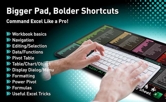Excel Cheat Sheet Desk Mat
