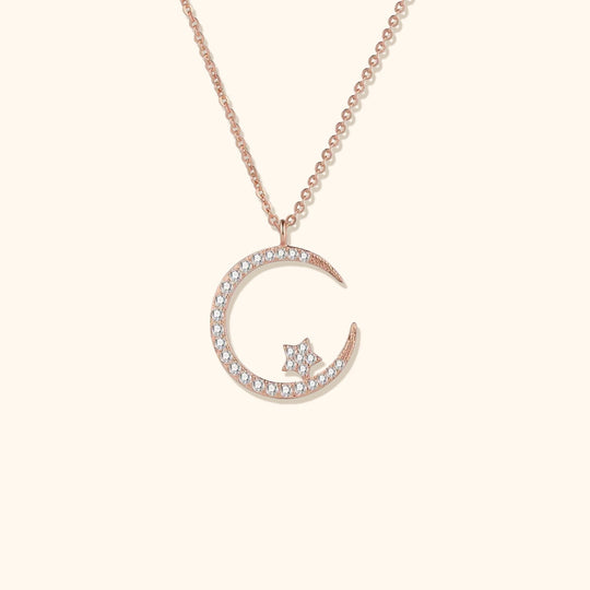 Sparkling Moon and Stars Necklace