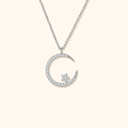 Sparkling Moon and Stars Necklace