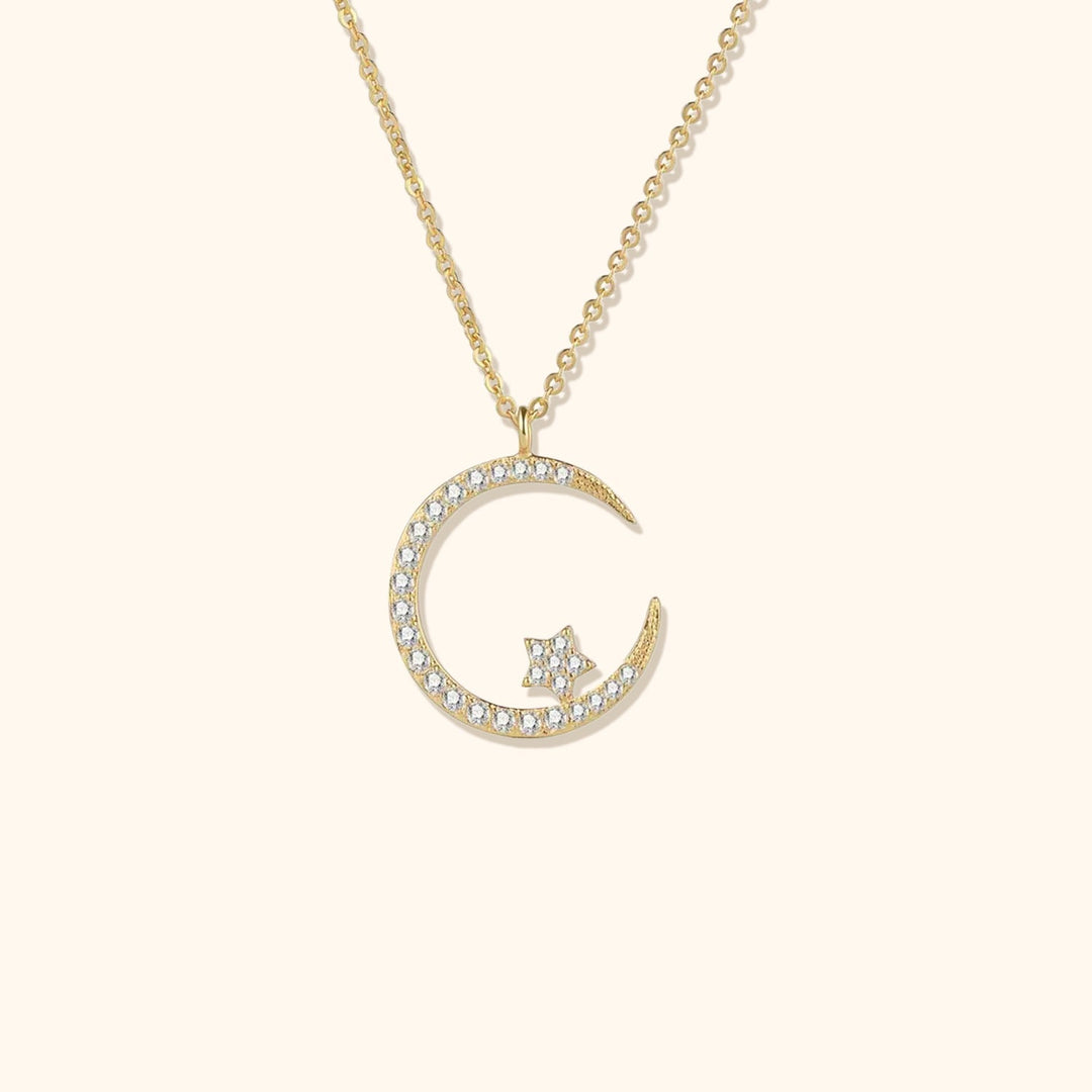 Sparkling Moon and Stars Necklace