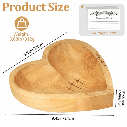 Handcrafted Wooden Heart Prayer Bowl