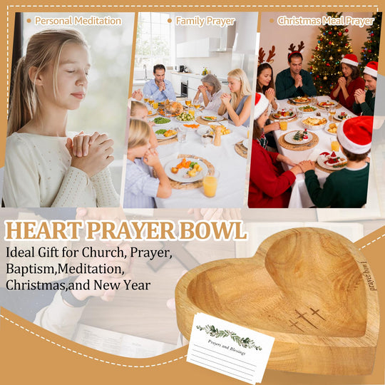 Handcrafted Wooden Heart Prayer Bowl