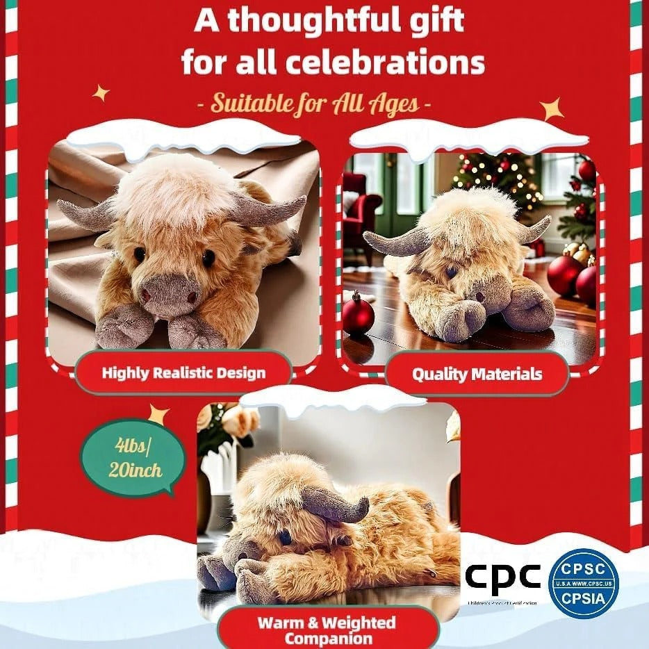 🖤Crni petak: 30% popusta🎄PRODANO JE 90 000+! 🎁✨Slatka crtana plišana igračka Highland Cow