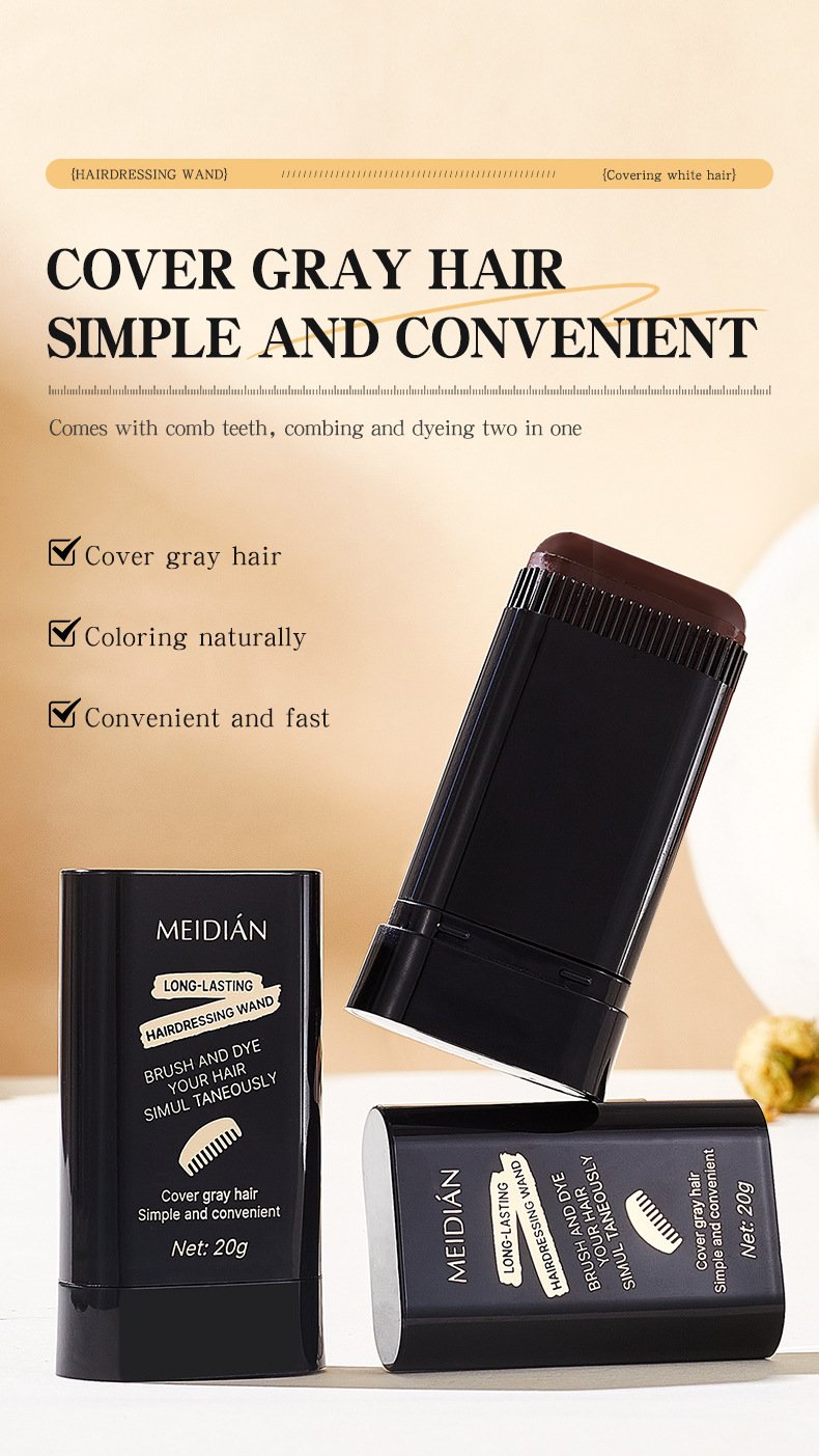Portable Hair Dye Comb for Gray Hair Coverage - Waterproof and Sweatproof