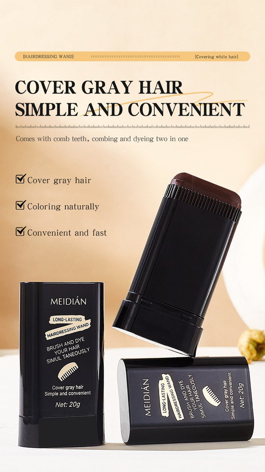 Portable Hair Dye Comb for Gray Hair Coverage - Waterproof and Sweatproof