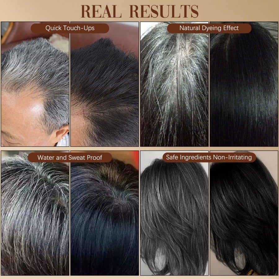 Portable Hair Dye Comb for Gray Hair Coverage - Waterproof and Sweatproof