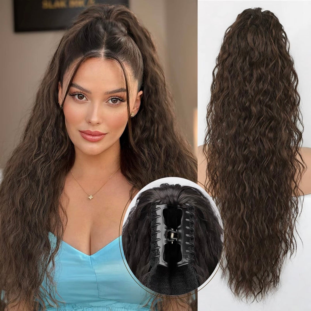 🩷Curly Wavy Frizzy Hair Extension with Ponytail