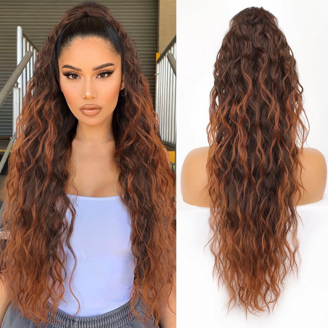 🩷Curly Wavy Frizzy Hair Extension with Ponytail