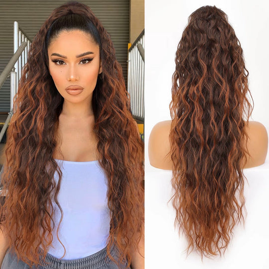 🩷Curly Wavy Frizzy Hair Extension with Ponytail