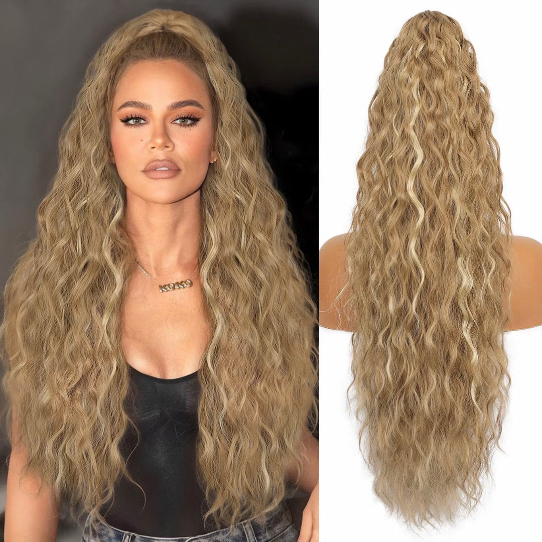 🩷Curly Wavy Frizzy Hair Extension with Ponytail