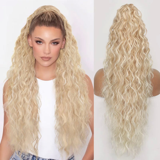 🩷Curly Wavy Frizzy Hair Extension with Ponytail