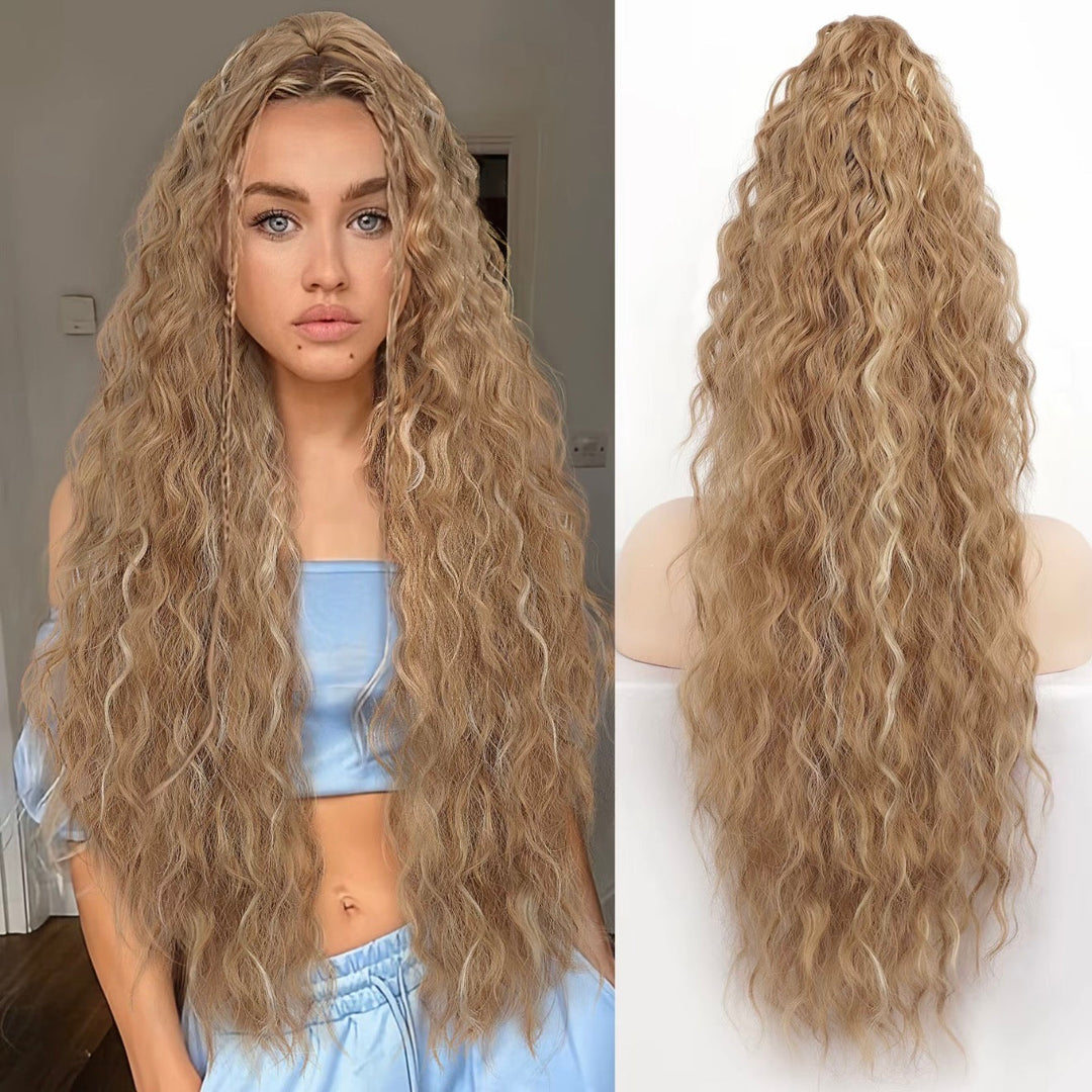 🩷Curly Wavy Frizzy Hair Extension with Ponytail