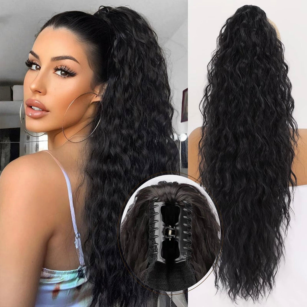 🩷Curly Wavy Frizzy Hair Extension with Ponytail
