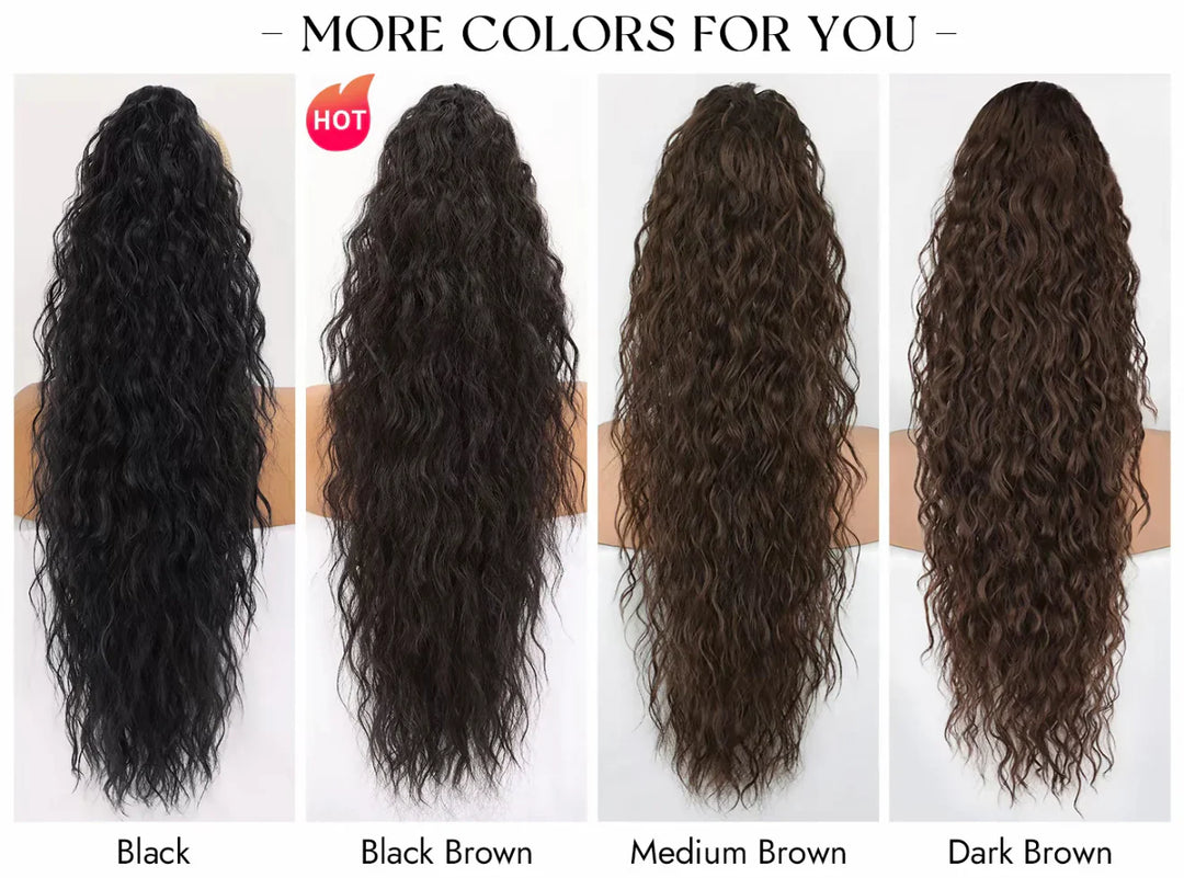 🩷Curly Wavy Frizzy Hair Extension with Ponytail