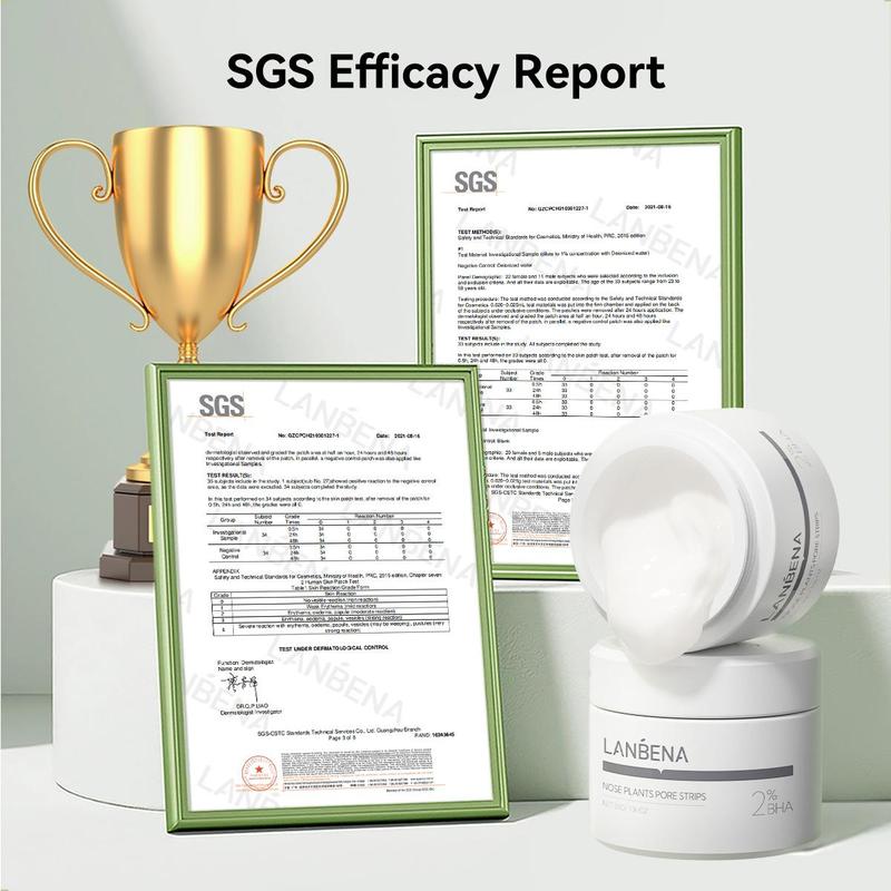 LANBENA 2.0 Blackhead Remover, Nose Plants Pore Strips Deep Cleansing Peel off Mask , 60Pcs Nose Strips Black Heads Remover from Face-New Year Gift