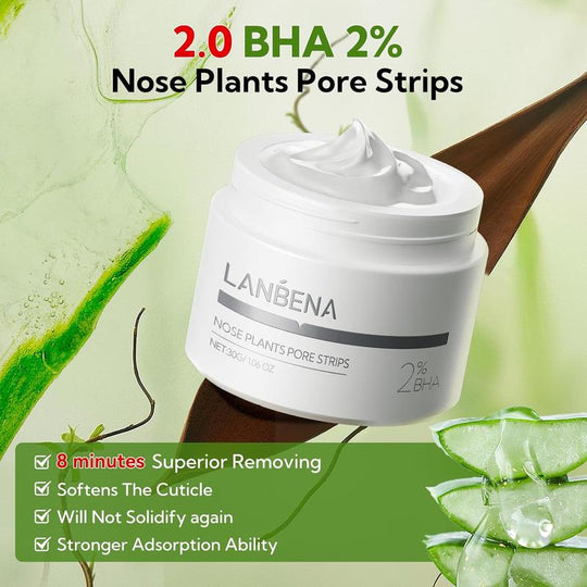 LANBENA 2.0 Blackhead Remover, Nose Plants Pore Strips Deep Cleansing Peel off Mask , 60Pcs Nose Strips Black Heads Remover from Face-New Year Gift