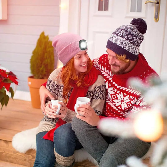 🎄Căciulă Bluetooth cu LED