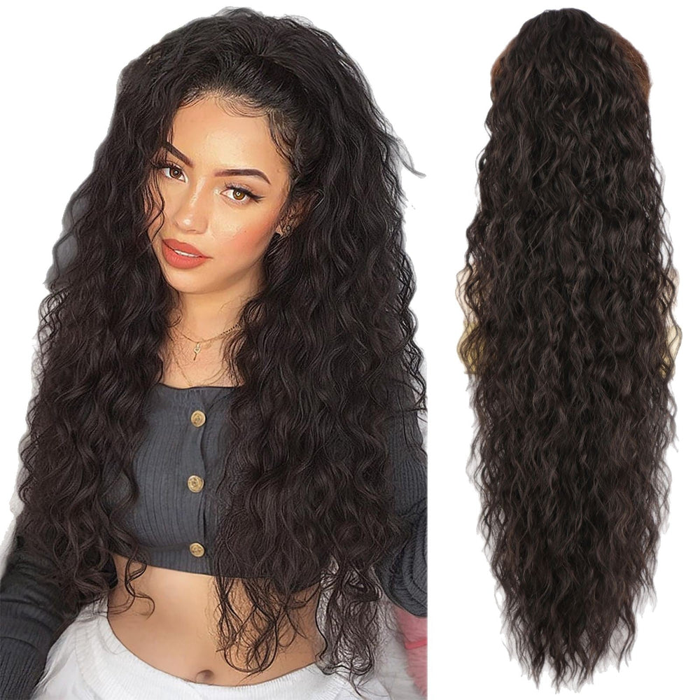 🩷Curly Wavy Frizzy Hair Extension with Ponytail