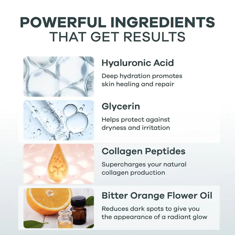 Micro Infusion System for Face & Neck 0.05mm Stamp with Hyaluronic Acid & Collagen Peptide Serum for Firmer Smoother-Looking Skin Easy 5-Minute At-Home Skin Care Application niacinamide - 1 Month Supply