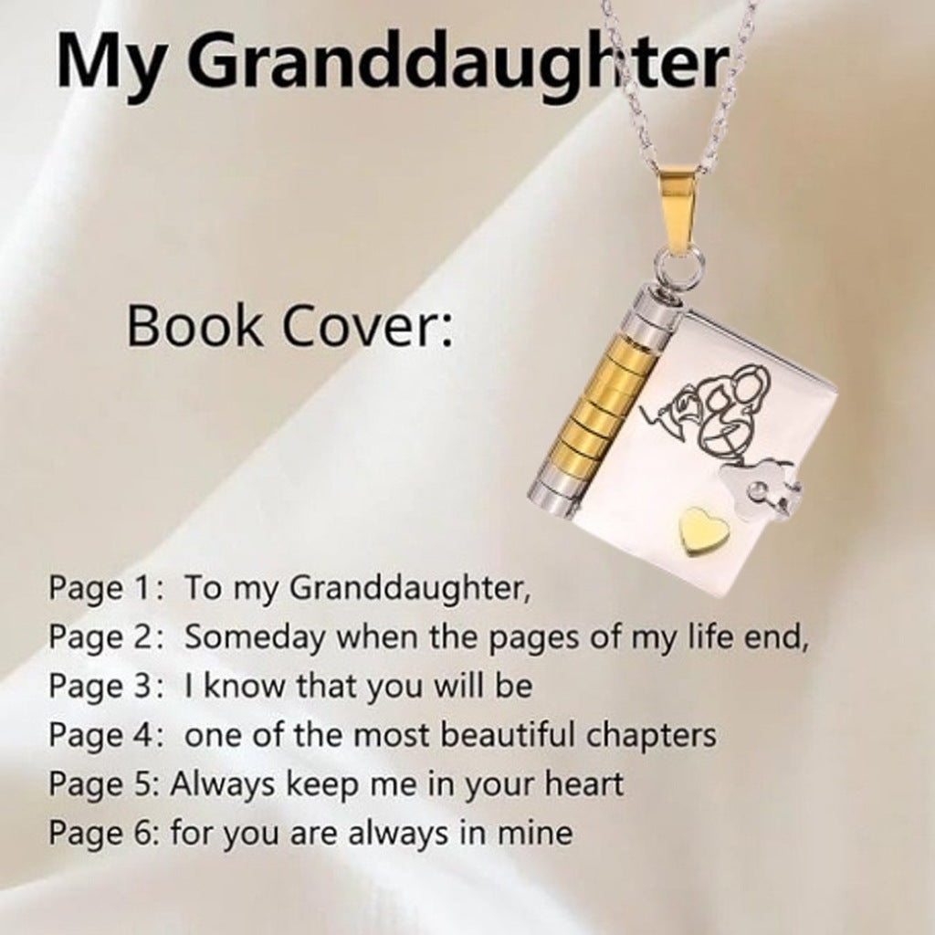 My Little Star Book Necklace for Daughter, Birthday Day Gift Return to School Jewelry of Love