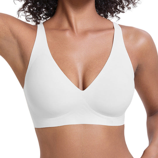 🔥Limited Special Sale 50% OFF!💕 Jelly Wireless Womens Comfortable Wireless Bras Push Up Bralettes Seamless Tshirts Bras Deep V Everyday Bras