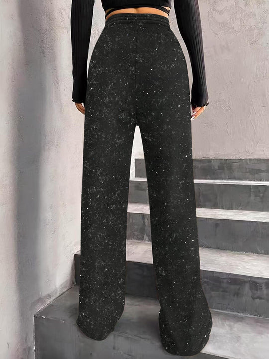 💖ULTIMO GIORNO DI VENDITA 50% DI SCONTO🥰Pantaloni larghi da donna con paillettes e elastico in vita