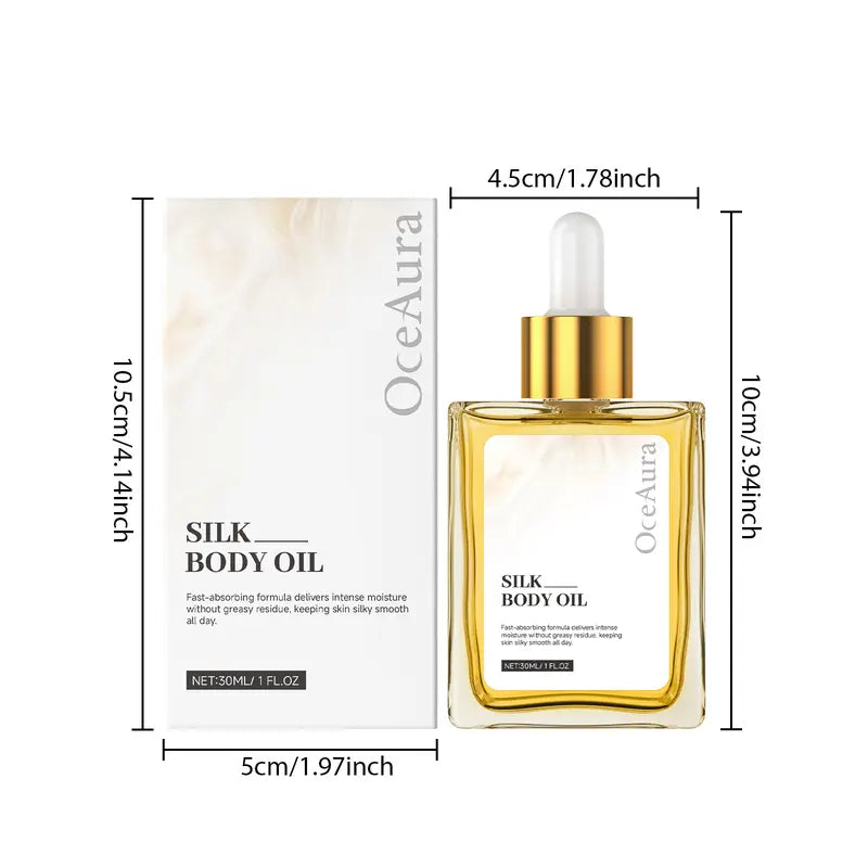 Oceaura Silk Soft Body Oil 30ML, Djupgående återfuktning & Långvarig återfuktning, icke-fet formula, närande hudvårdsprodukt