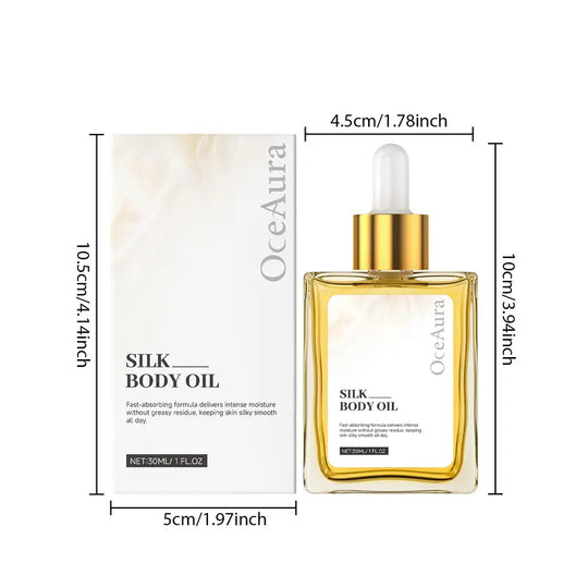 Oceaura Silk Soft Body Oil 30ML, Djupgående återfuktning & Långvarig återfuktning, icke-fet formula, närande hudvårdsprodukt